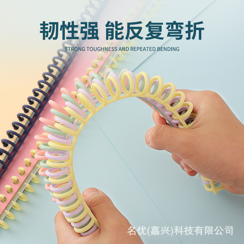 Macaron Plastic Ring Loose-Leaf Buckle Clip 30 Holes Can Cut DIY Plastic Binding Clip Stationery Clip Open Ring