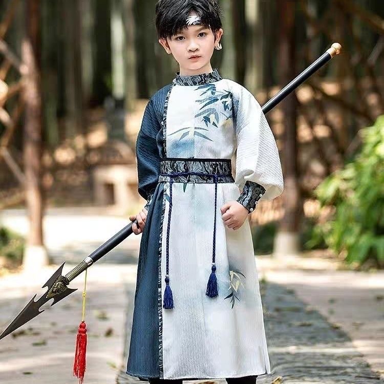 Boys' Han Dynasty Song Dynasty Costumes Martial Arts Style Boy's Costumes Young Master Boys and Kidsren's Costumes Jianghu Swordsman Costumes