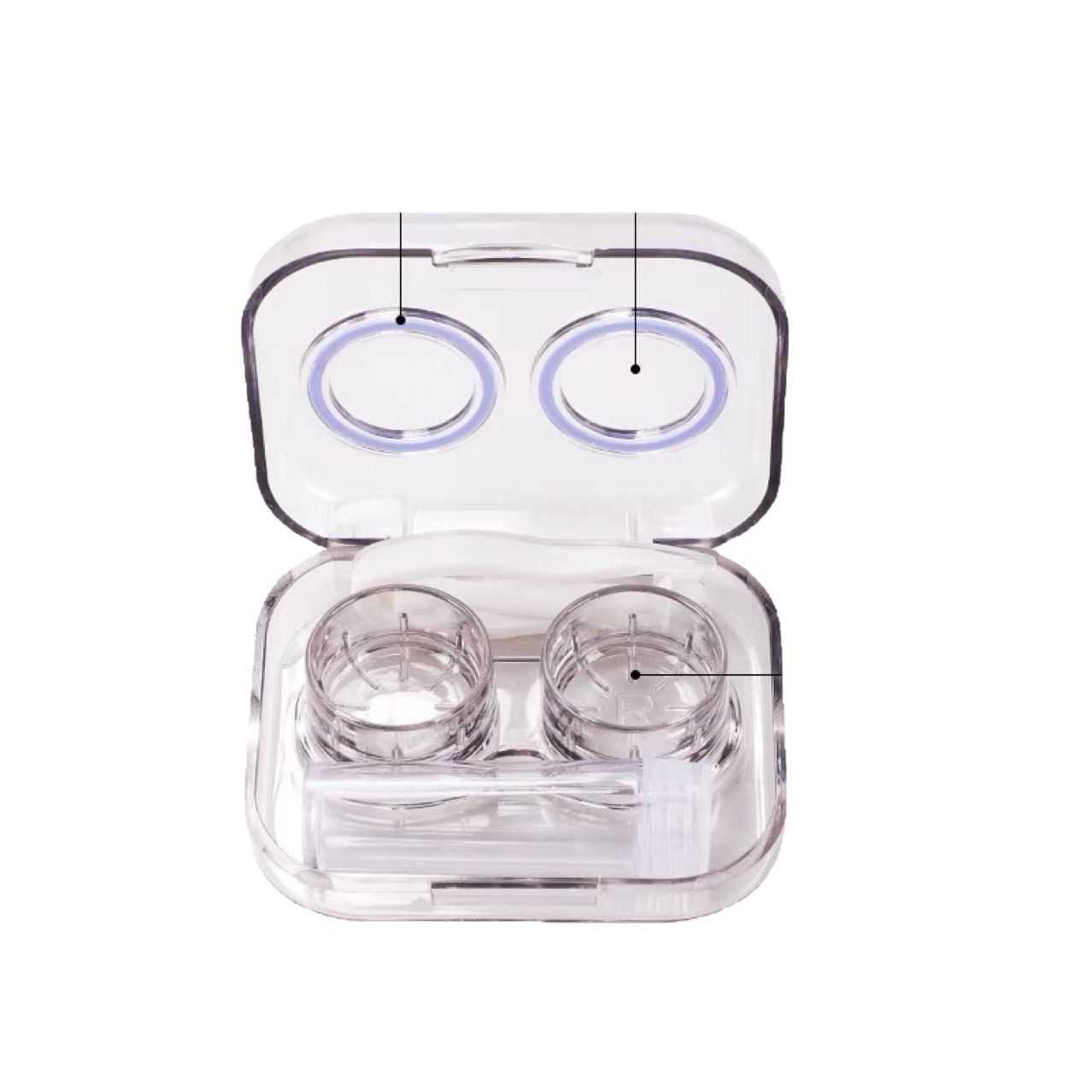 Contact Lens Case, Transparent Contact Lens Case, All-In-One Box, No Need to Twist the Lid, Cute Companion Box, Easy to Carry, Clean and Hygienic