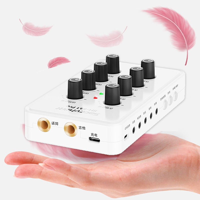 Shanghao Sh561Pro Guitar Recording, Playing and Singing Mobile Phone Live Broadcast Sound Card Instrument Electric Blowpipe Ancient Supports Drop Shipping