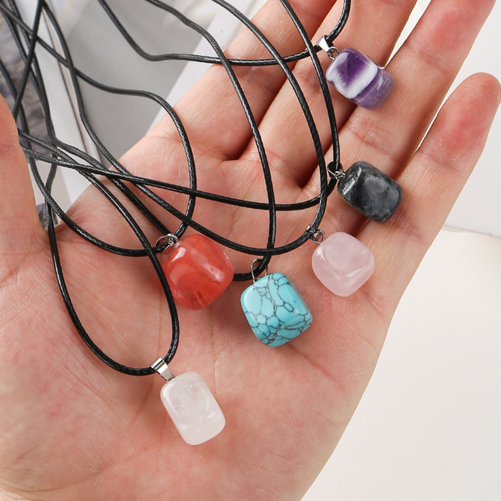 Популярная трансграничная подвеска из натурального кристалла Zhuhang неправильная аметистовая лазуритовая ожерелье ювелирные изделия оптом