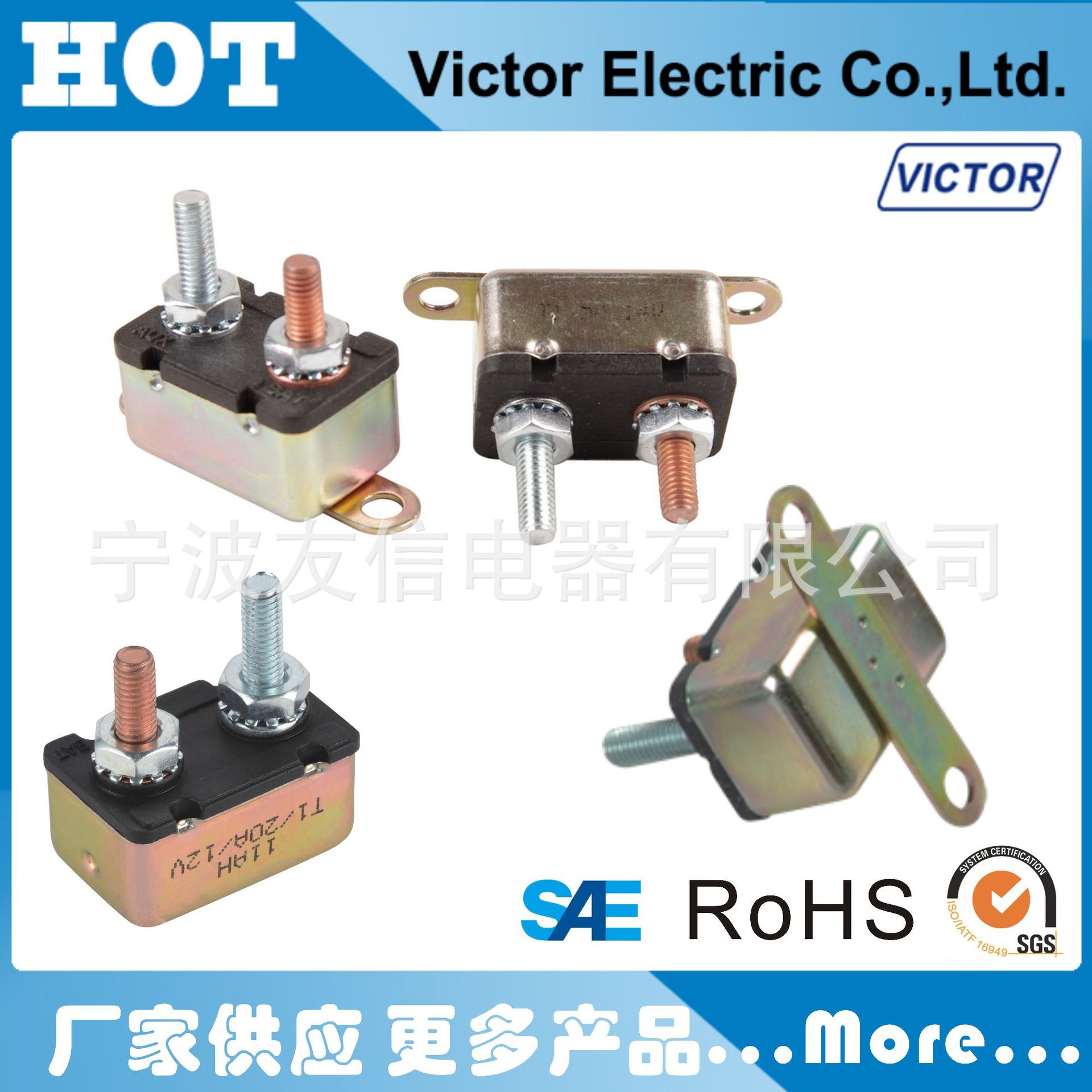 E5 Thruster Winch Circuit Breaker Dc Motor Overcurrent Protector 5A-50A Overload Protector