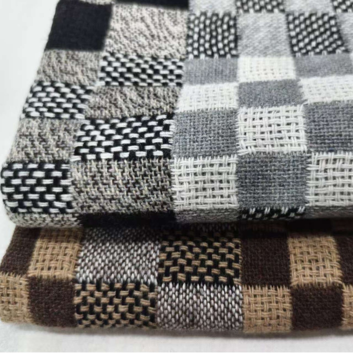 in stock supply woolen small plaid clothing/shoes and hats/bags fabric fabric/doll fabric Shaoxing fabric
