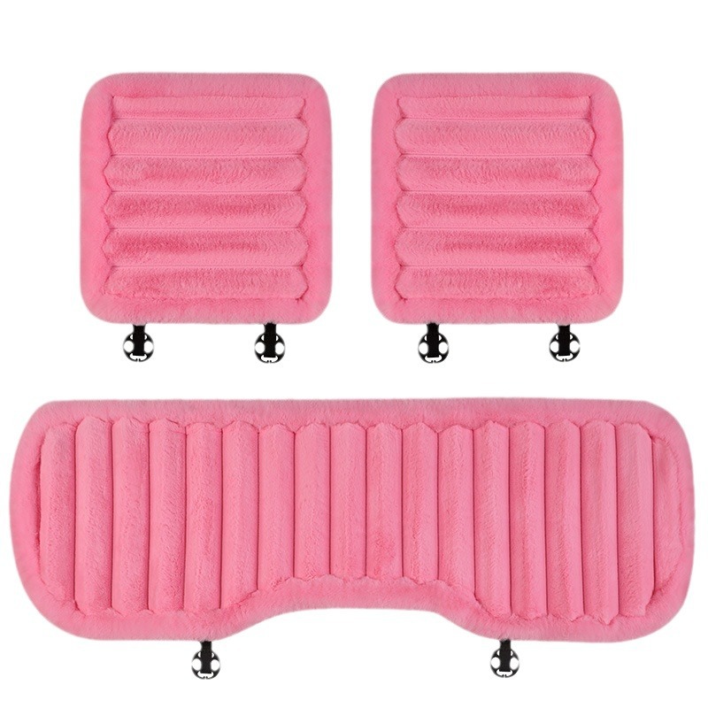 New car seat cushion autumn and winter plush thickened warm monolithic seat cushion without backrest three-piece car anti-slip mat
