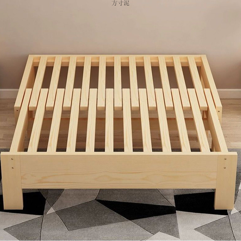 Solid Wood Sofa Bed Folding Multi-Functional Folding Bed Pull Bed Simple All-In-One Dual-Use Small Apartment Retractable Cross-Border E-Commerce
