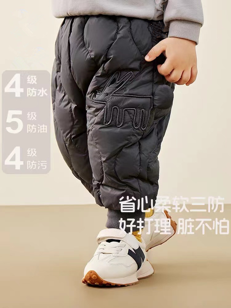 【Three-Proof down Pants】Same Style as in the Mall, Boys and Girls Northeast Pants, 2025 Winter Baby High-Waisted Warm Long Pants