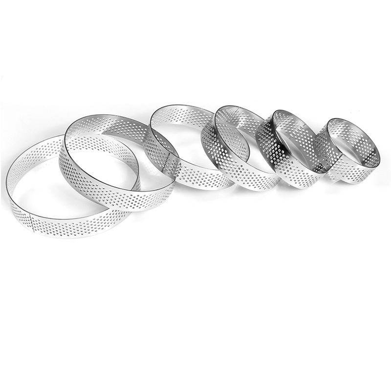 304 Stainless Steel Round Punching Tower Circle Tart Mold Fruit Pie Circle Rice Cake Circle Corn Cake Mold