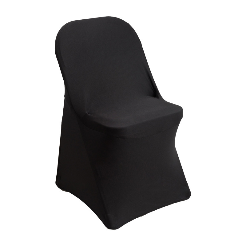 Amazon Milk Silk Folding Chair Cover Hotel Event Banquet Elastic Chair Cover All-Inclusive Folding Chair Seat Cover