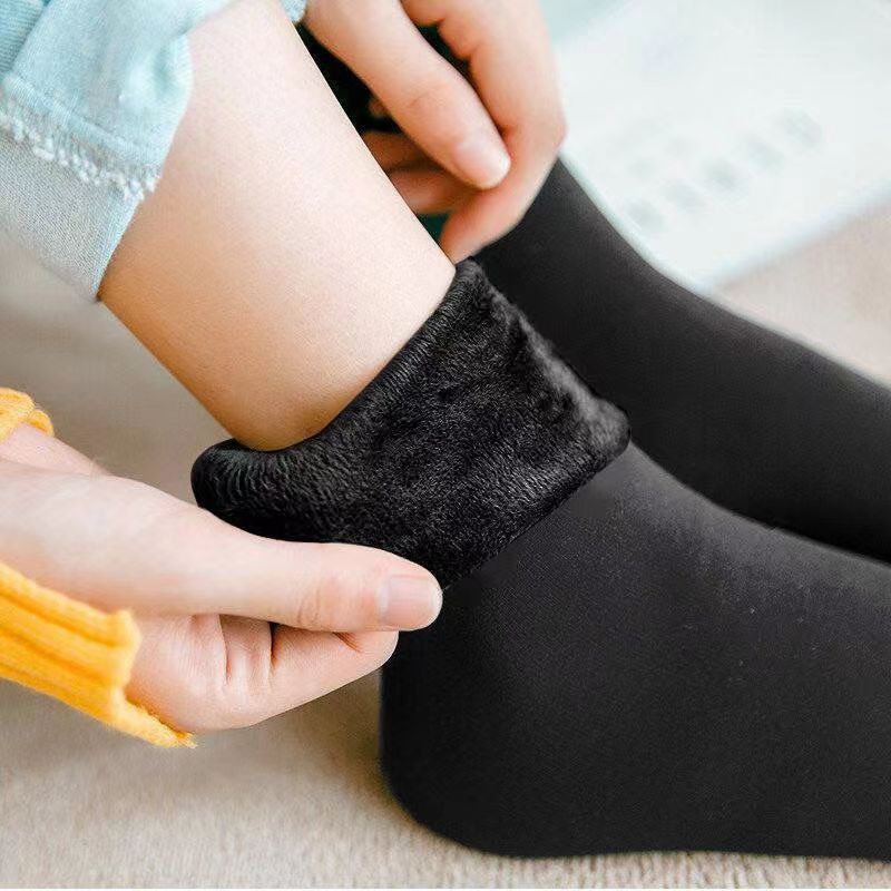Autumn and winter men's and women's socks snow socks floor socks fleece-lined thickened cold-resistant warm mid-calf confinement socks factory wholesale