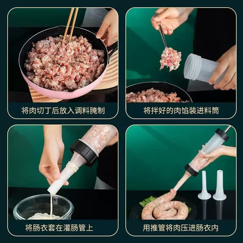 Sausage Stuffer Hand Push Sausage Stuffer Home Kitchen Simple Sausage Making Machine Portable Manual Sausage Stuffer