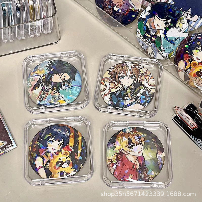 Bar Storage Box Transparent Acrylic 58/75mm Badge Sealed Flow Hemp Display Stand Single Millet Protective Cover