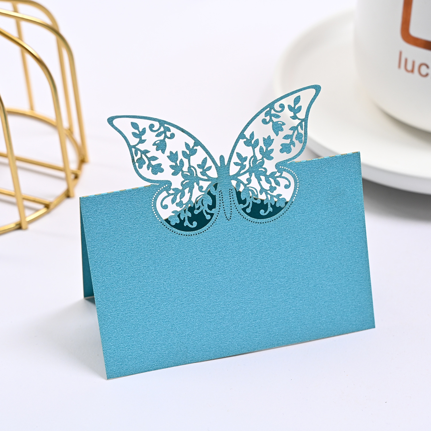 Wedding Hollow Three-dimensional Butterfly Seat Card Laser Hollow Table Card High-grade Paper Desk Card Name Sign-in Desk