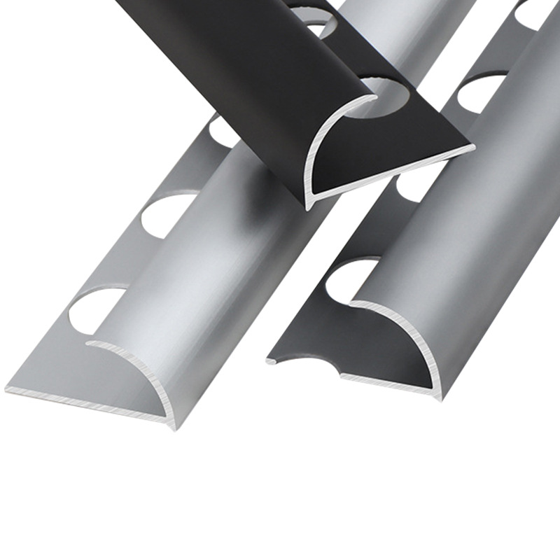 Aluminum Alloy Tile Corner Line Arc Corner Floor Tile Finishing Strip Arc Corner Protection Metal Edge Strip Aluminum Strip