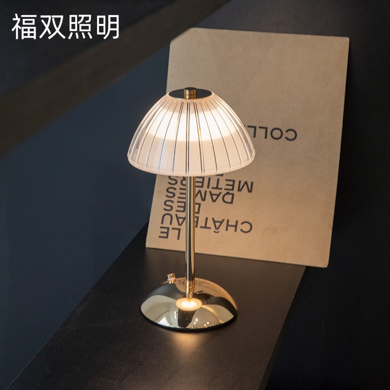 Crystal Retro Table Lamp Bedroom Bedside Lamp Light Luxury Atmosphere Lamp Bedside Table Lamp Rechargeable Night Light Master Bedroom High-End