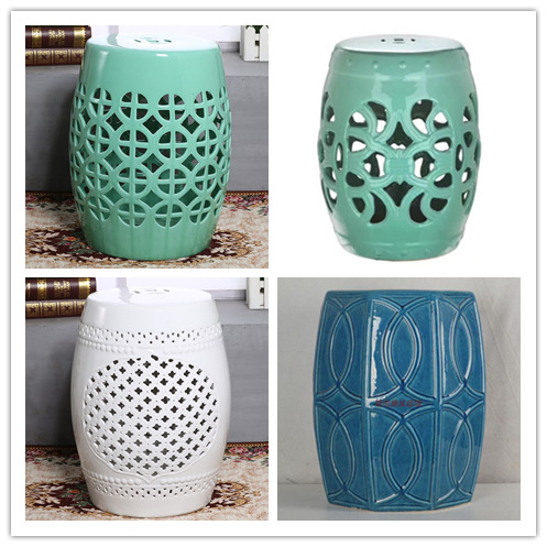 Simple Ceramic Stool Ceramic Drum Stool Porcelain Stool Blue and White American European Style New Chinese Style Round Stool Guzheng Stool Shoe Changing Stool Sitting Stool