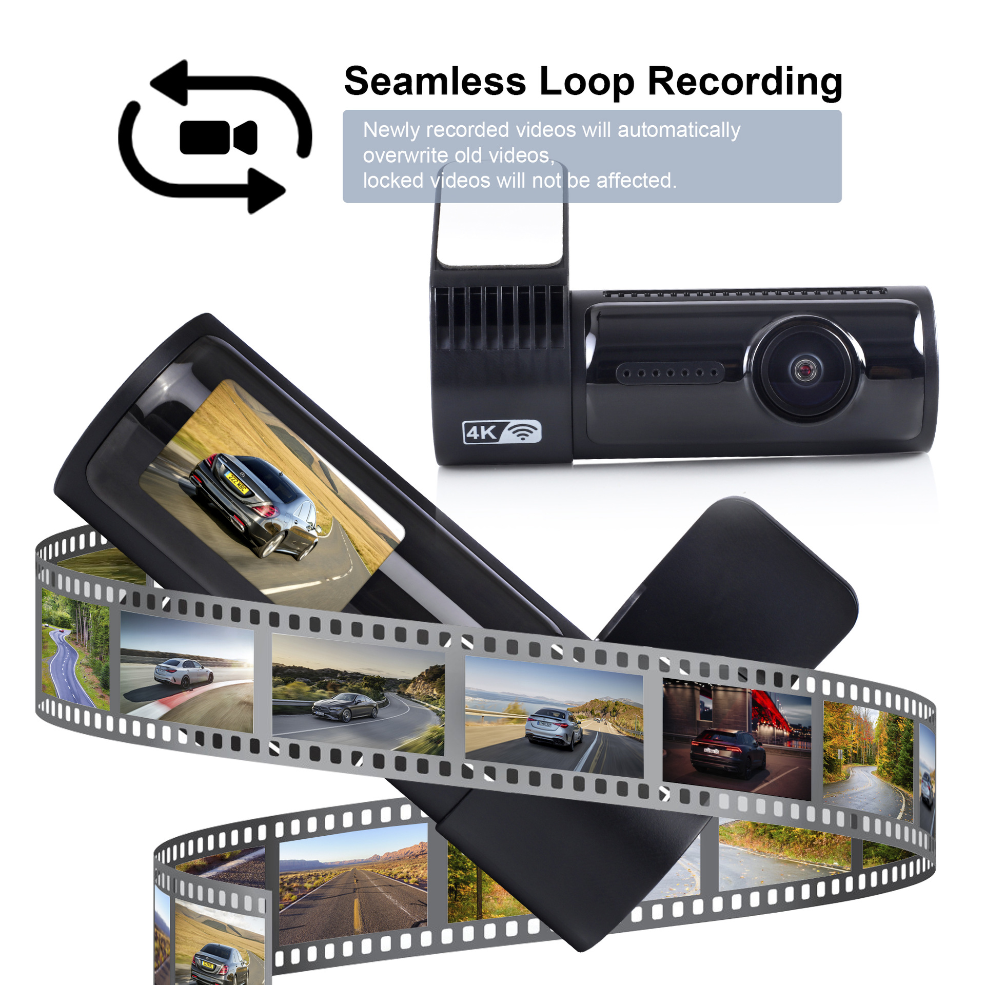 Customized Cross-Border 360-Degree Rotating Lipstick Machine 4K Ultra-High Definition Wifi Mobile Phone Interconnection Gps Dual Recording Driving Recorder