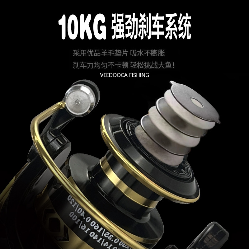 All-Metal Head Line Cup Outdoor Throwing Rod Wheel Rock Fishing Wheel Spinning Wheel Sea Rod Wheel Fishing Line Wheel Rock Fishing Wheel Sports