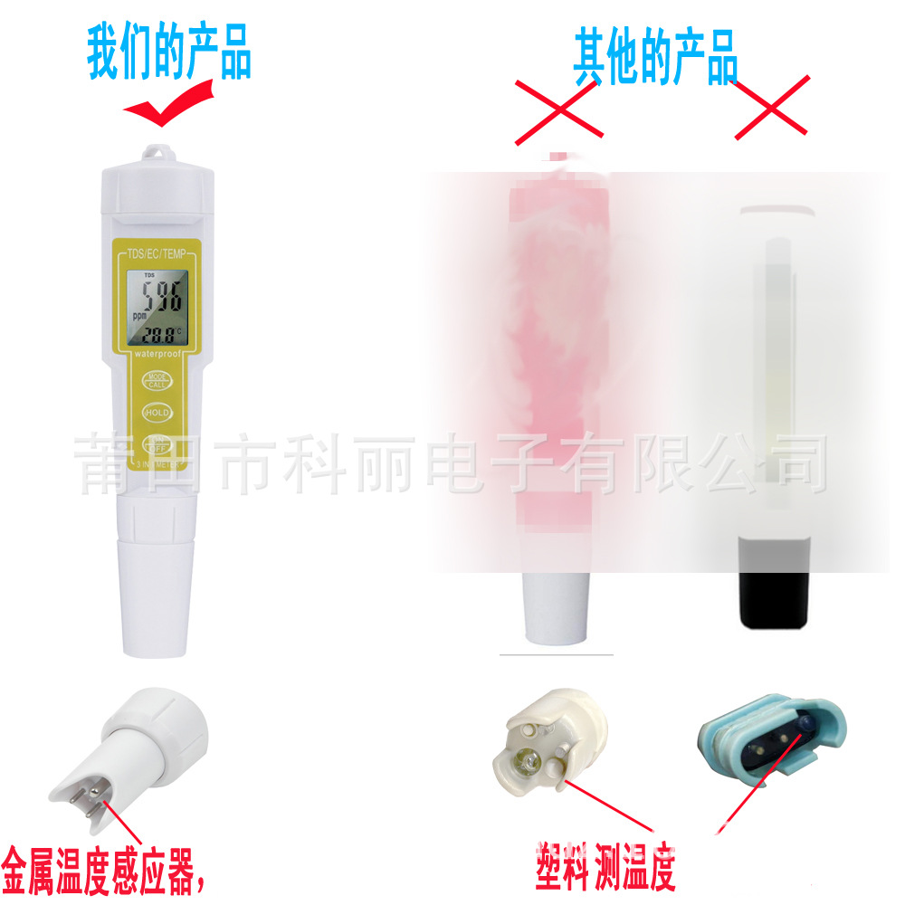 Cross-border can provide private model three-in-one tds Pen tds test pen water quality test pen EC conductivity tds Pen
