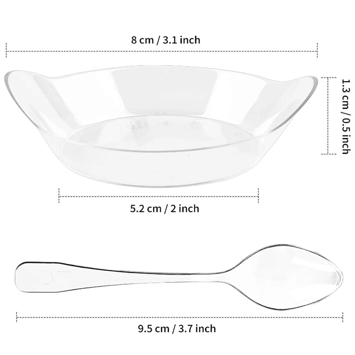 Cross-Border Amazon Disposable Ps Hard Plastic Thickened Design Dessert Sauce Transparent Snack Plate