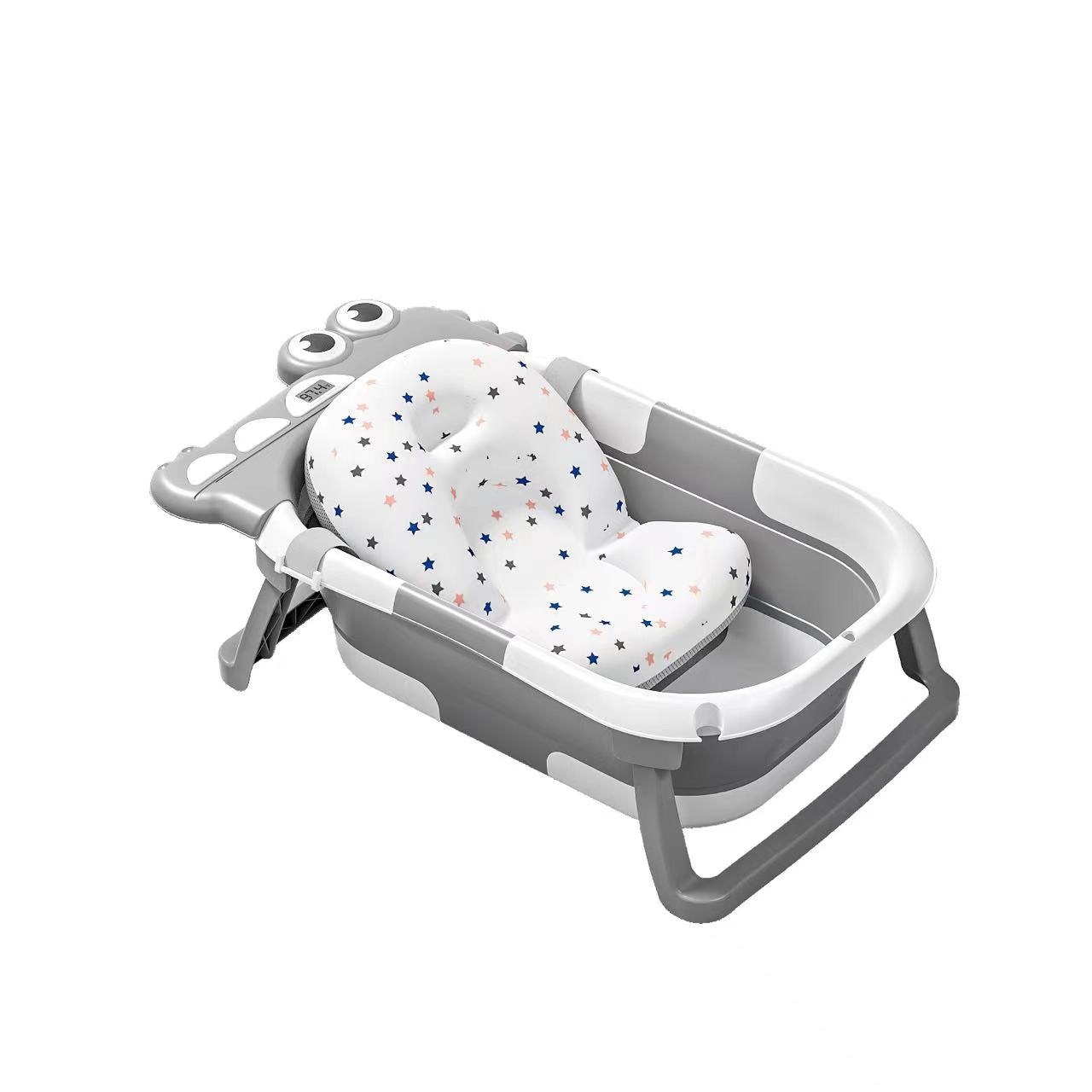 New Cartoon Baby Bath Basin Foldable Temperature Tub Children's Household Baby Newborn Bath Bucket