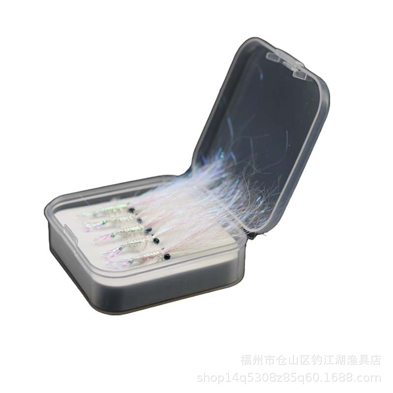 Wholesale magic color ice silk shrimp fly hook hook micro Luya bait mouth fake bait silver nail shrimp