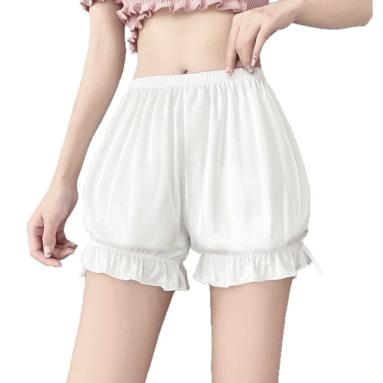 Security Pants Ice Silk Anti-Exposure Three-Point Pumpkin Pants Women's Summer Thin Bottoming Insurance Shorts Bloomers Without Curling