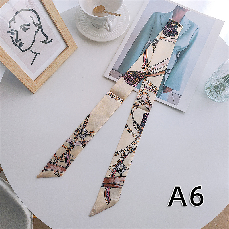 Factory Classic Slender Tie Handle Scarf Small Ribbon Decorative Scarf Bag Belt Women's Scarf