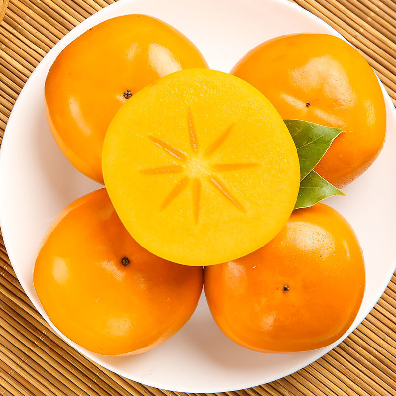 Shaanxi Yangfeng Crispy Persimmon Freshly Picked Fresh Seasonal Fruit Sweet Persimmon Crisp Sweet Delicious Crispy Persimmon Dropshipping