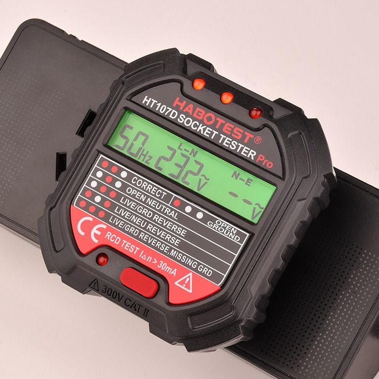 Habotest Factory Store Ht107B Socket Detector Electroscope Power Supply Polarity Detector Socket Tester