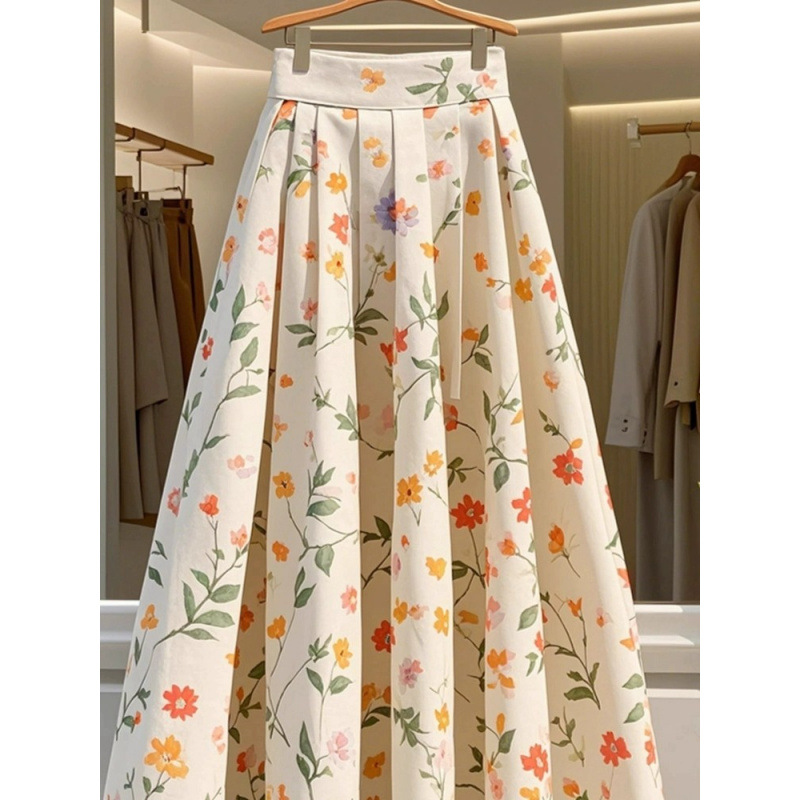 2025 New Summer Classy Exquisite Super Nice Drapey Classy Elegant Floral A-Line Skirt for Women