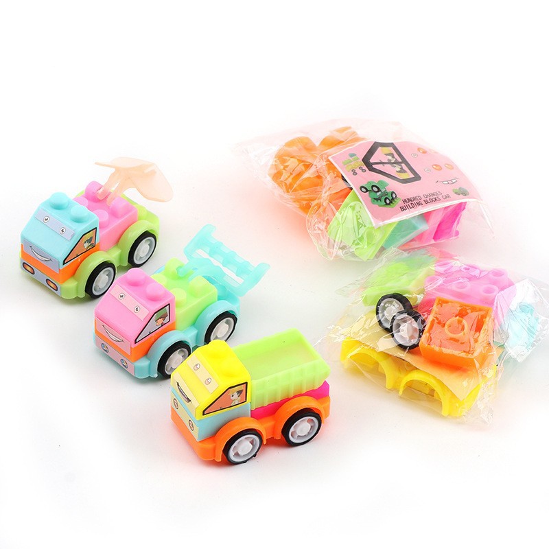 Children's Educational Assembly Engineering Creative Car Deformation Boy Toy Small Gift Gashapon Floor Push Gift Wholesale