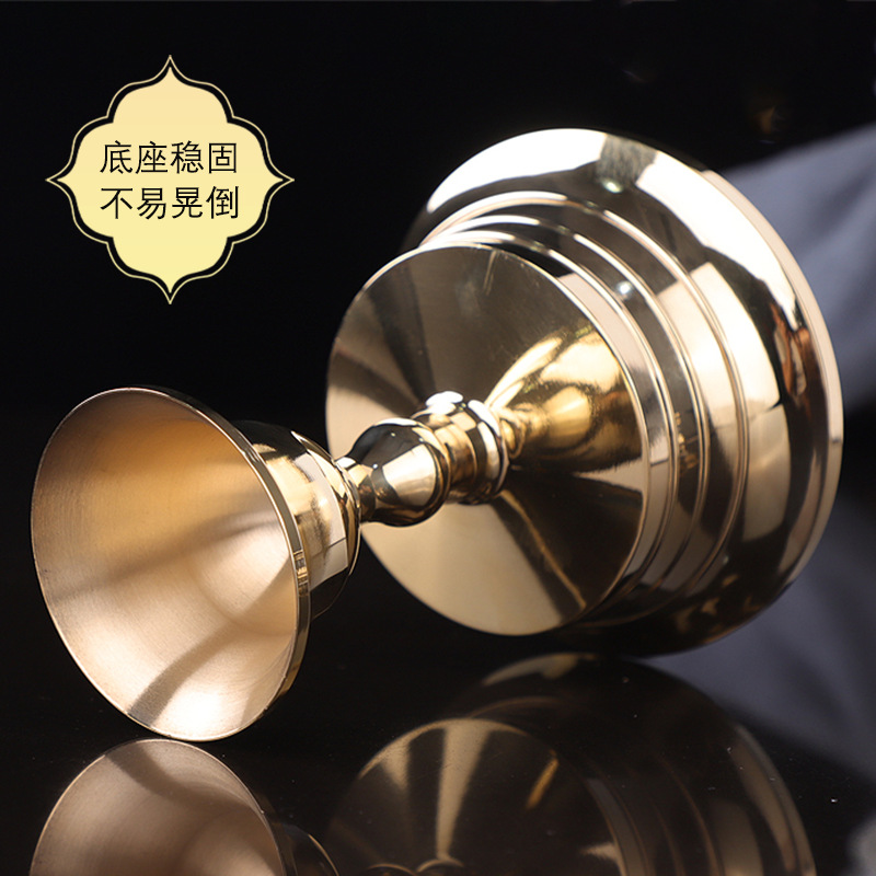 Factory wholesale brass butter lamp holder oil lamp base Buddha front supply lamp long lamp lamp lamp various sizes