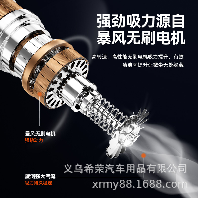 Car Vacuum Cleaner Cross-Border Brushless Suction and Blowing Brush Dust Removal Inflatable Air Blowing Suction Cordless Vacuum Cleaner High Power