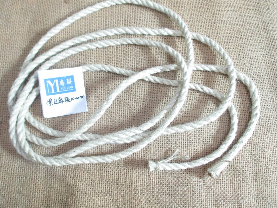 10mm Bleached Hemp Rope Twine DIY Garden Bundling Environmentally Friendly High-Quality Hemp Rope Self-Produced and Sold