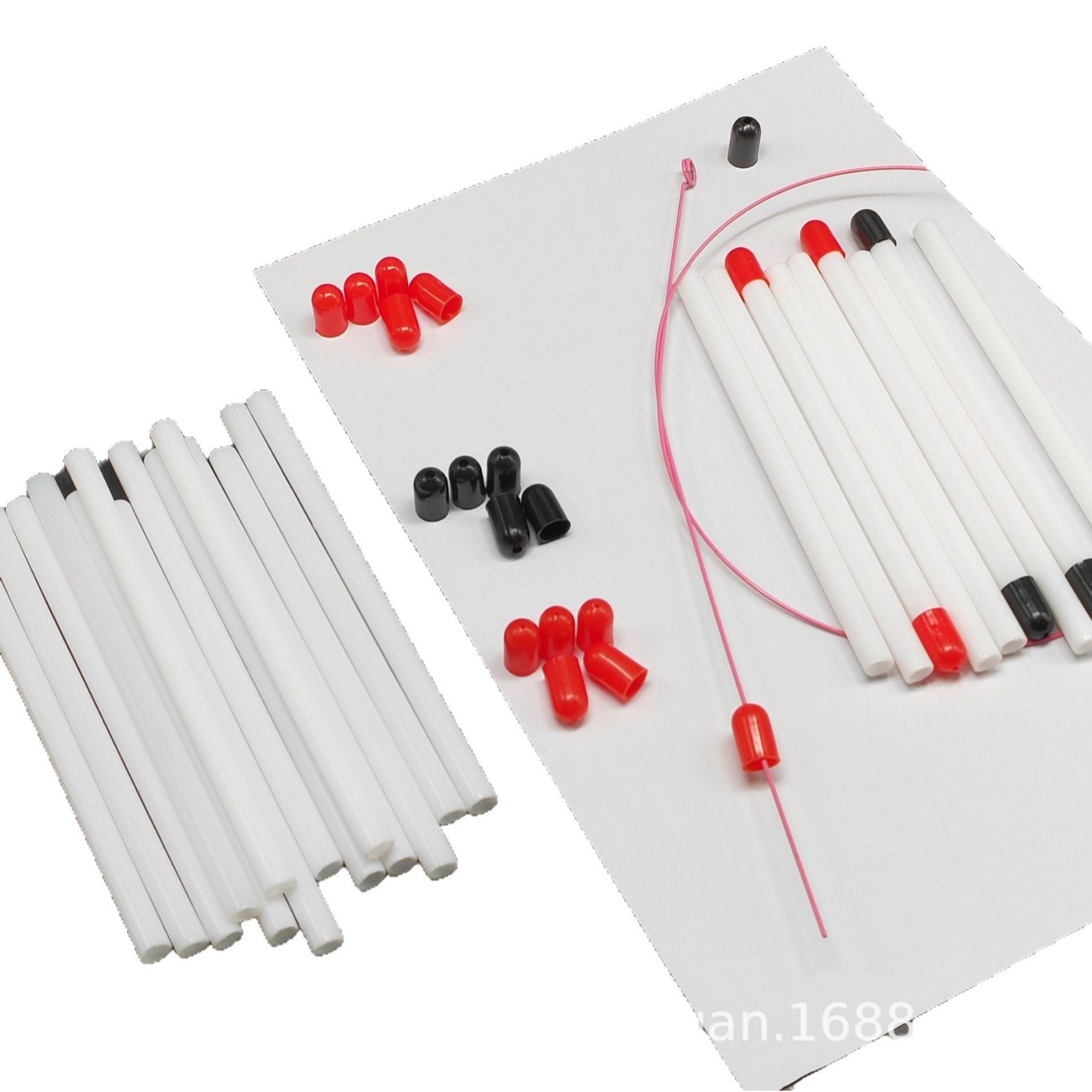 Cat tease stick accessories in stock wholesale pet cat toy extended white tube pink steel wire cat tease stick full set of accessories