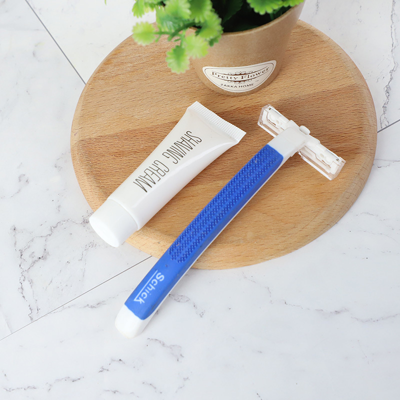 Hotel Disposable Shaver two-layer stainless steel manual Shaver hotel room supplies wholesale