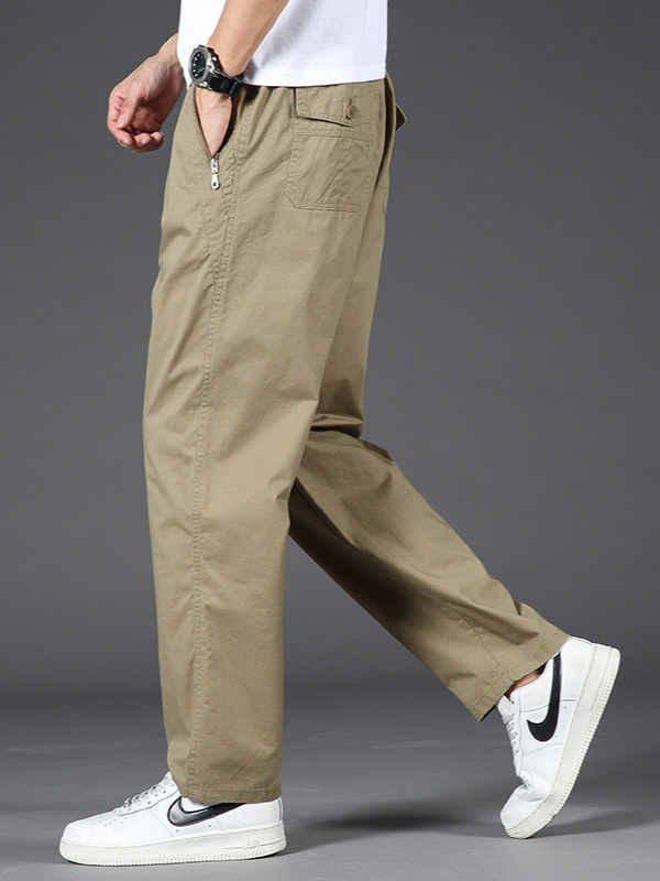 2024 Summer Thin Casual Pants Men's Loose Straight plus size Wide Leg Teenager Khachi Business Tooling Pants