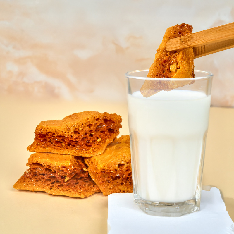 Coffee Mate Honeycomb Sugar Caramel Flavor Latte Old-fashioned Honeycomb Sugar Maltose Nostalgic Snacks Handmade Macs
