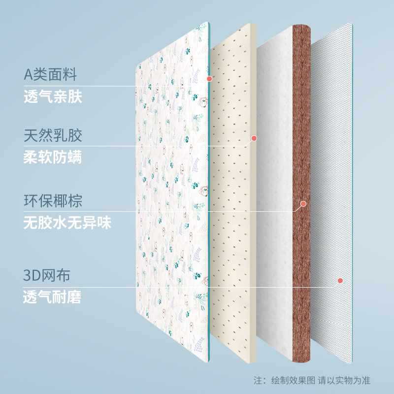 ✅   Children's Coconut Palm Natural Latex Mattress Kindergarten Bed Mattress Baby Mattress Ji Xiaoxiang