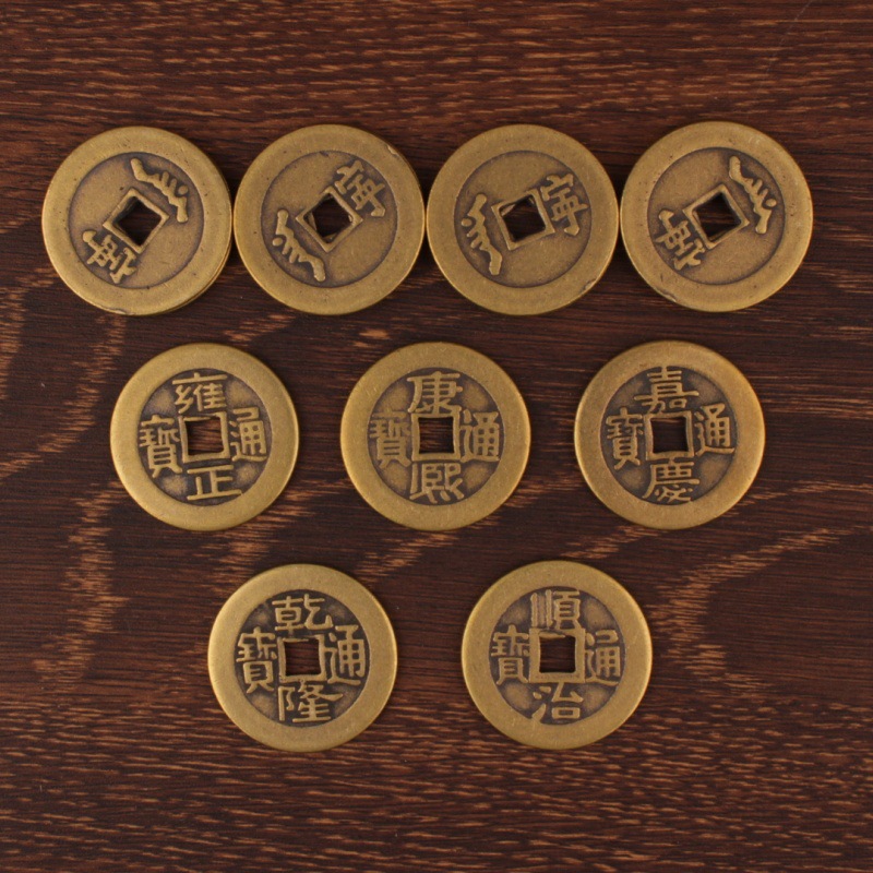 Монета Цяньлун Тунбао, чистая медь, утолщенная имитация династии Цин, фэн-шуй, давление на порог, большие денежные украшения, решение дверей