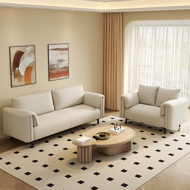 Диван для гостиной, маленькой квартиры, двойной, современный, кремового цвета, для аренды, простой