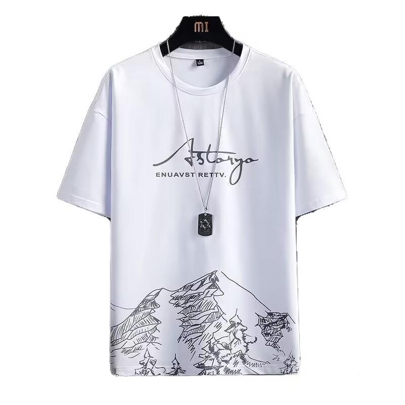 Casual suit Men's Sports Summer Thin Ice Silk Short-sleeved Shorts Fashionable Clothes Men's Clothing Set Collocation Handsome