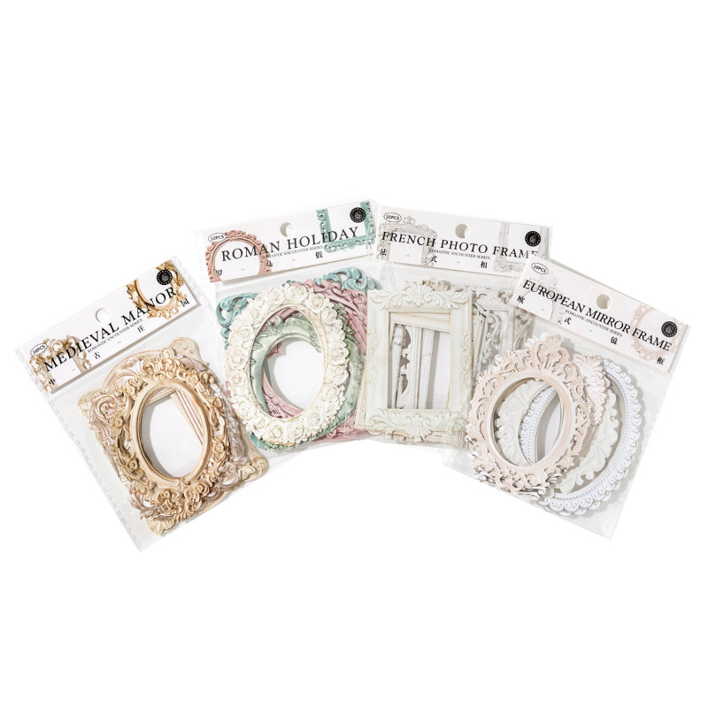 Mo Mo Mo romantic encounter series embossed collage card retro hollow photo frame Journal photo decoration base material