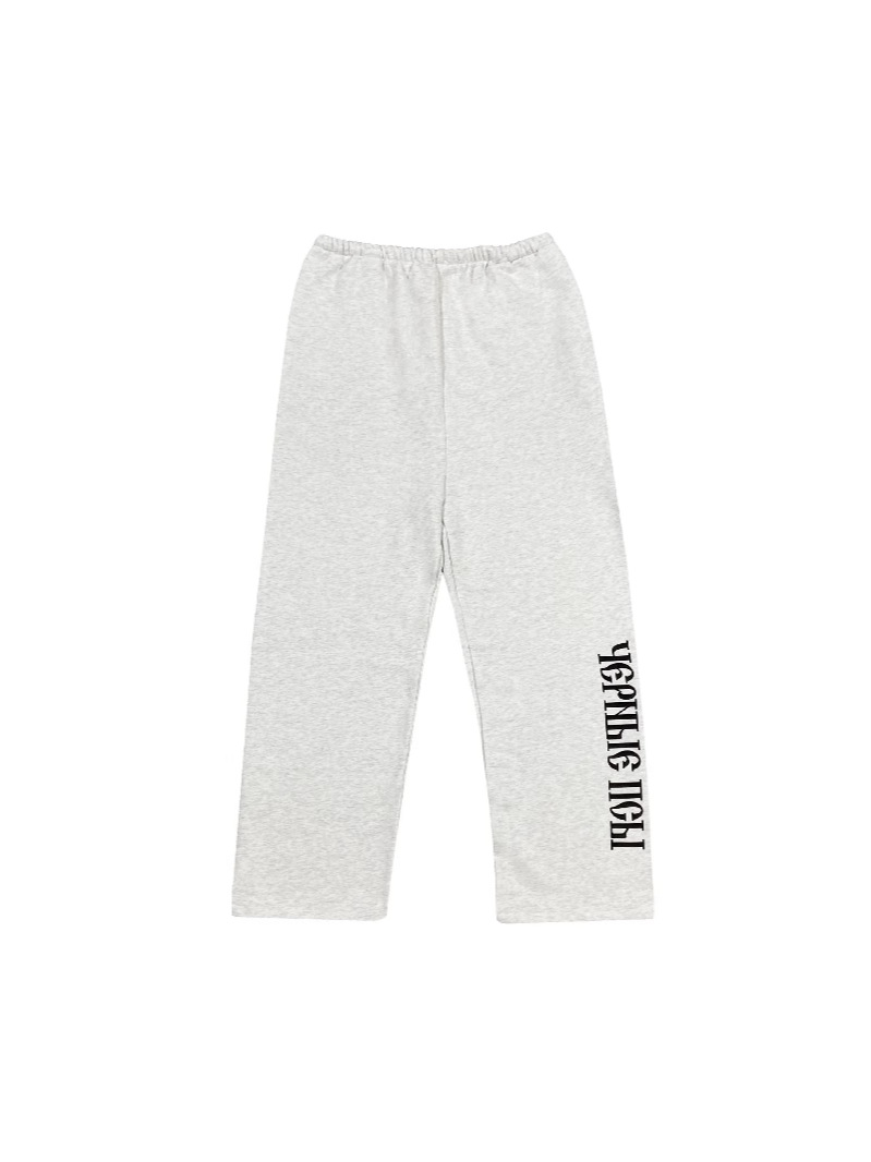 YEEZY Kanye High Street YZY Joint GOSHA Russian Slogan Black Dog Black Dog melange gray Thin Fleece Sweatpants