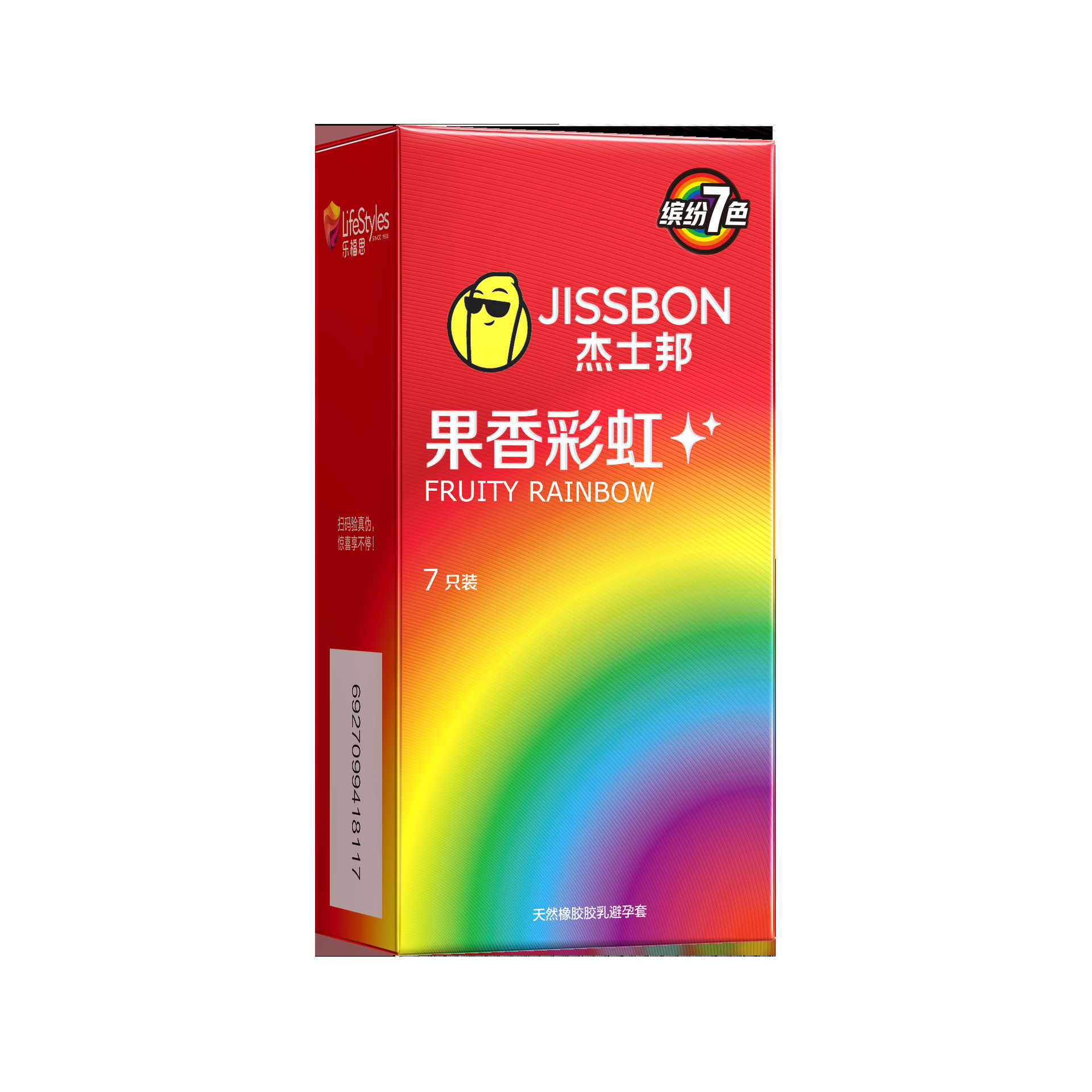 Jesbang Condom genuine goods Long-lasting Spike Cat Tongue Fruity Rainbow Zero Hyaluronic Acid Ultra-thin Naked Condom