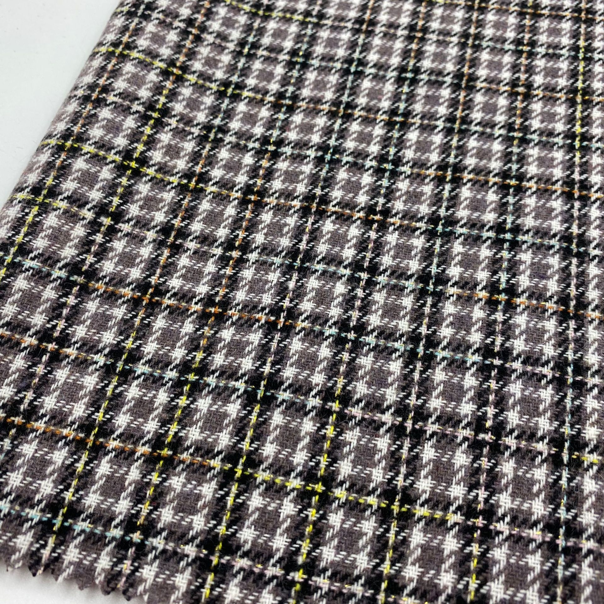 Spot Slub Vintage Small Plaid Fabric Children's Wear Yarn-dyed Woolen Fabric