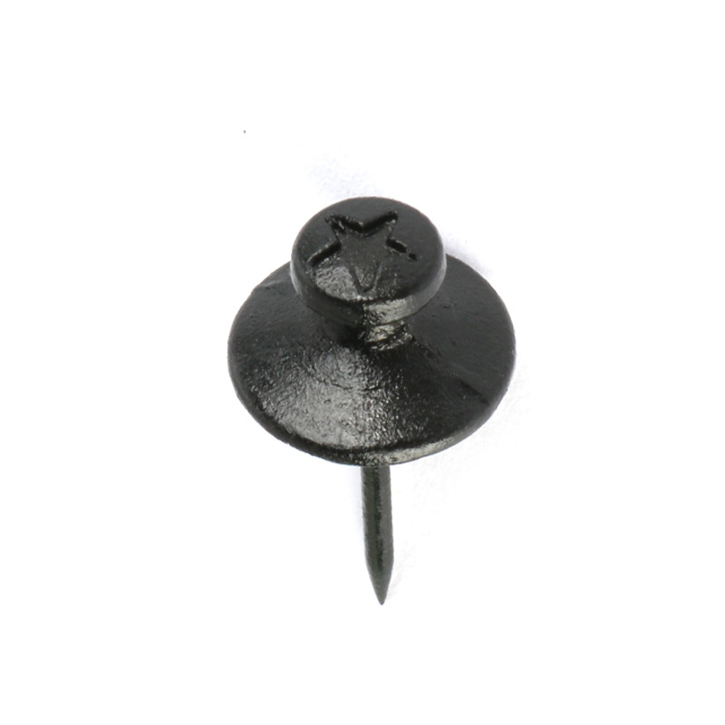 Cross-Border New Black Metal Double-Headed Thumbtacks DIY Decorative Five-Pointed Star Printing Creative Wall Nails Cork Board Flat Nails