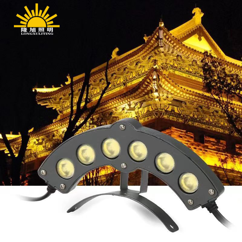 Светодиодная волнистая крыша для уличной водонепроницаемости древних зданий, подходит для павильонов и барабанных башен, желтый свет, уникальный дизайн для карнизов и черепичных крыш, 24V