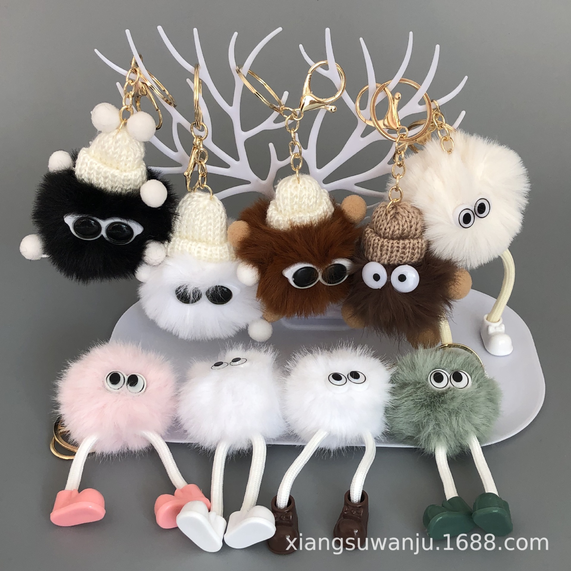 Factory small briquettes elf cross-border bag ornaments clothing plush doll imitation rabbit fur car key chain pendant