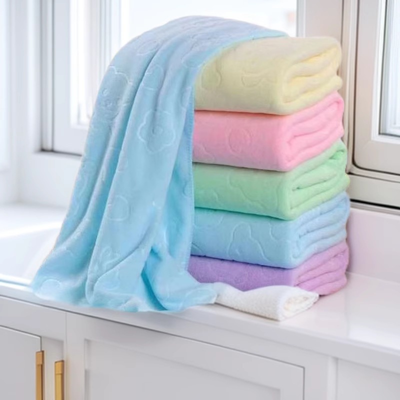 Полотенце из микрофибры с тиснением медведя производитель оптом подарок детское сильно впитывающее мягкое толстое пляжное полотенце